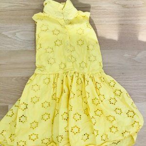 yellow button up dress